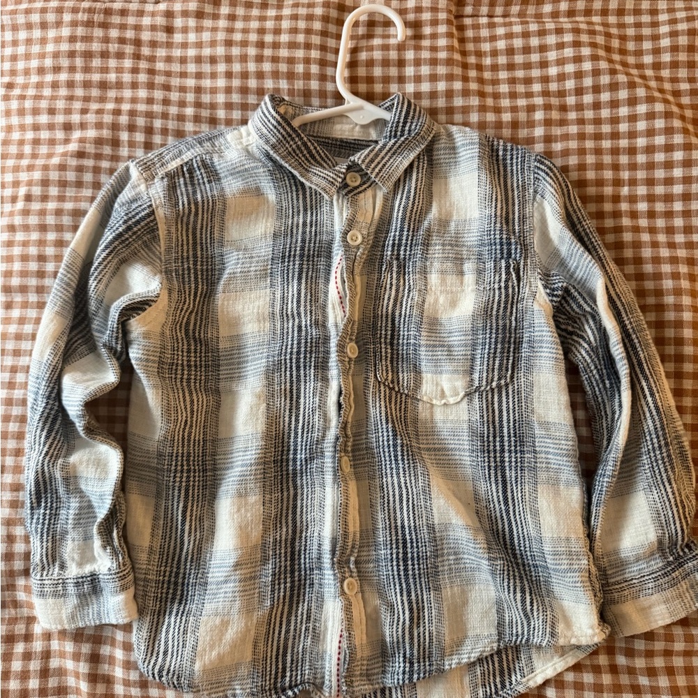 Boys Zara Blue and White flannel